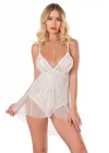 Arias Closet Ekru Jakarlı Bodysuit Gecelik