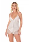 Arias Closet Ekru Jakarlı Bodysuit Gecelik