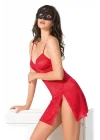 Arias Closet Kırmızı Kısa Jakarlı Gecelik