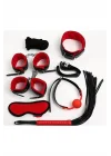 Arias Closet Kırmızı/Siyah İçi Tüylü Deri 7li Harness Set