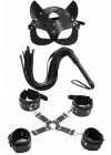 Arias Closet Maske Kırbaç Bileklik 5 Li Harness Deri Set