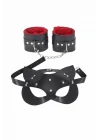 Arias Closet Maske Ve Kelepçe Deri Harness Fantezi Set