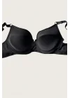 Arias Closet Siyah-Kırmızı 2li Mikro Kumaş Push Up Dolgulu Balenli Günlük Destekli Sütyen