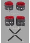 Arias Closet Siyah Kırmızı Harness Fantezi Aksesuar Set