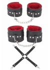 Arias Closet Siyah Kırmızı Harness Fantezi Aksesuar Set