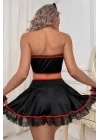 Arias Closet Siyah Süprem Penye ve Dantelli Şık Hemşire Kostümü