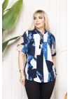 Bebe yaka püskül Detaylı Bluz- Desenli