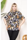 Bebe yaka püskül Detaylı Bluz - Desenli