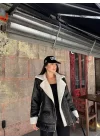 CHANEL DERİ SÜET KRAŞLI İÇİ PELUŞLU KAPLAMA KABAN