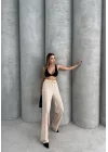 Çımalı keten pantolon