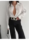 Çizgili oversize gömlek