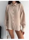Çizgili oversize gömlek