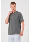 Erkek 24/1 Düz A Kalite Oversize T-shirt - Antrasit