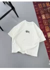 Erkek Baskılı Oversize T-shirt - Beyaz