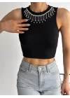 fitilli kaşkorse yakası zincirli atlet siyah