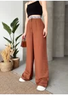 Flamlı kahve pantolon