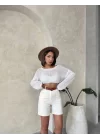 Gabardin kumaş şort