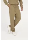 Jakar Kutu Desenli Baggy Eşofman Pantolon - Kahverengi