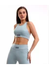 Kadın Crop Tayt İkili Spor Takımı - Gri