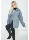 Kadın Oversize Körüklü Cep Kot