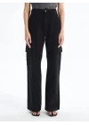 Kargo cep jeans pantolon siyah
