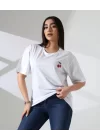 Kiraz işlemeli tişört