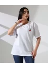Kiraz işlemeli tişört