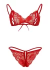 Kırmızı Dantelli Fantazi Sütyen ve G-String Takım TM2048