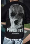 Kışlık Bisiklet Yaka Baskılı SweatShirt - Siyah