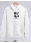 Kışlık Üç İplik Kapüşonlu SweatShirt - Beyaz