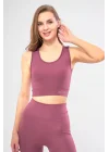 Kolsuz Sporcu Baskılı Crop - Pembe