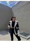 KUZU KAPLAMA OVERSİZE DERİ KABAN
