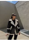 KUZU KAPLAMA OVERSİZE DERİ KABAN