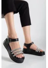 Lalen Siyah Kemerli Sandalet