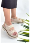 Milta Bej Nubuk Sandalet