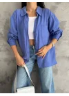 Modal oversize cepli gömlek