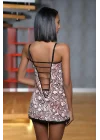 MOONLİGHT 307 Yılan Desen Gecelik ve String Takım