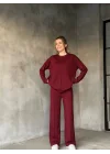 Osy Modal Yumuşak dokulu Kumaş Bisiklet Yaka Takım- Bordo