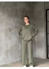 Osy Modal Yumuşak dokulu Kumaş Bisiklet Yaka Takım- Haki