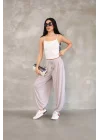 Osy Modal Yumuşak Dokulu Kumaş Şalvar Pantalon - Bej