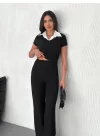 Ottoman kumaş beyaz gömlek yaka takım s4142