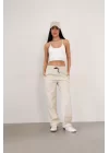 Paraşüt Kumaş Kargo Ceplı Baggy Eşofman- Bej