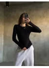 Parmak Geçmeli Buzi Body - Siyah