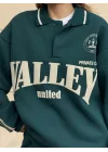 Üç İplik Yakalı Sweat Baggy Pantalonlu Takım - Yeşil