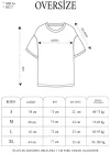 Unisex Bisiklet Yaka Baskılı Oversize T-Shirt - Siyah