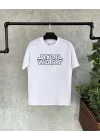 Unisex Bisiklet Yaka Kısa Kol Baskılı Çocuk T-Shirt - Beyaz