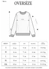 Unisex Bisiklet Yaka Ön Ve Arka Baskılı SweatShirt - Beyaz