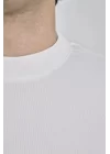 Unisex Bisiklet Yaka Slim fit T-Shirt - Beyaz