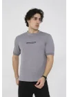 Unisex Bisiklet Yaka Slim fit T-Shirt- Gri