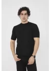 Unisex Bisiklet Yaka Slim fit T-Shirt- Siyah
